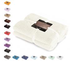 DecoKing Couette en Microfibre Couverture Polaire Plaid Couvre-lit Polaire Doux de Style scandinave Henry, Microfibre Beige 150x200 cm