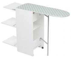 Foppapedretti 9900303310 Chariot avec table de repassage 2 étagères en bois de peuplier Blanc