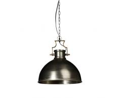 Relaxdays 10019222 Luminaire lampe à suspension style industriel HxlxP 145 x 40,5 x 40,5 cm abat-jour forme de cloche et chaîne en métal douille E27 40W plafonnier, gris argenté