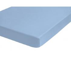 Biberna 77641/306/340 Drap Housse en Jersey Stretch SpÃ©cial Sur-Matelas de 8 Ã 10 cm dEpaisseur pour un Lit Individuel Bleu 90 x 190 cm Ã 100 x 220 cm