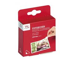 Walther 24599 Boîte de 250 Autocollants pour Coin de Photos Autoadhésive Blanc