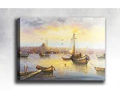 Bonamaison Peinture sur toile, multicolore, 50 x 70 cm - ConÃ§u et fabriquÃ© en Turquie