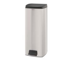 Brabantia 369407 Poubelle Ã PÃ©dale Rectangulaire avec Seau IntÃ©rieur Plastique, 25 L - Inox mat anti-trace de doigt