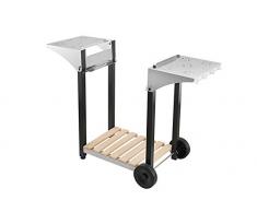 Duhalle 10052 Desserte Plancha Inox/Acier/Bois Argent