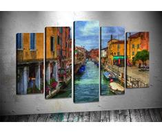 Bonamaison Peinture sur toile, multicolore, 100 x 60 cm, 5 unit - Conçu et fabriqué en Turquie