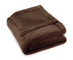 CelinaTex Couverture, Jour/Plafond, Montréal, Polaire Microfibre, Polyester, Marron foncé, 220 x 240 cm