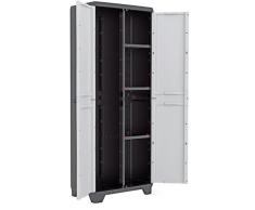 Kis 9726000 0616 02 Armoire Range-Balais Linear Gris Clair-Noir, Plastique, 68 x 39 x 173 cm