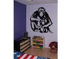 TATOUTEX Stickers Singes chimpanzés - Chocolat, L 45cm x H 45cm