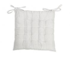 Soleil docre Coussin Dessus de Chaise Lyam Blanc, Coton, 40 x 40 cm