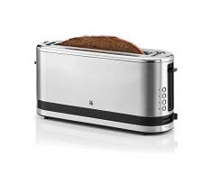 WMF KITCHENMINIS Grille Pain, 1 Fente Extra Longue, 7 Niveaux de Brunissage, Réchauffe Viennoiserie, 4 Fonctions, Inox Cromargan Haute Qualité, 900W, 0414120011
