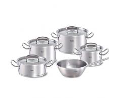 Fissler Original-Profi Collection / Lot de Casseroles En Acier Inoxydable, 5 Pièces (3 Casseroles, 1 Poêle, 1 Sauteuse), Avec Couvercle, Induction