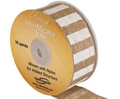 Eleganza 38 mm x 10 yd tressÃ© Ouvert Fil de Jute Rouleau de Papier dimpression Blanc