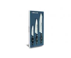 Arcos 858100 Lot de 3 Couteaux de Cuisine en Acier Inoxydable Noir Taille Normale