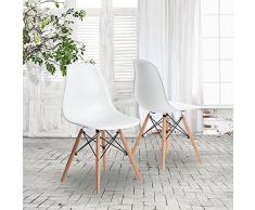 Lot de 2 x Chaise Design intemporel - Blanc