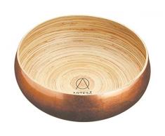 Master Class Artesa Saladier en bambou pressé et laqué avec un vernis cuivré Doré Grand modèle 26 cm