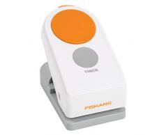 Fiskars Perforatrice Ã levier, Cercle, Ã 5 cm, Pour droitiers et gauchers, Acier de qualitÃ©/Plastique, Blanc/Orange, Power Punch, XL, 1020498
