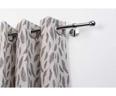 Tringle à Rideaux: à 20 mm sans Anneaux, L. 200 cm. en Acier Poli chromé â Complet