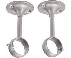 AmazonBasics Support de plafond rÃ©glable pour tringle Ã rideau, Lot de 2, Nickel