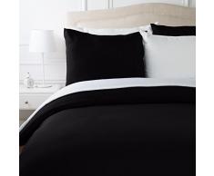 AmazonBasics Parure de lit avec housse de couette en microfibre, Noir, 260 x 240 cm