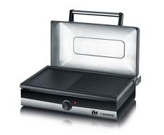SEVERIN Gril Barbecue, Gril de table, Surface du Gril (41,5x23,5cm), 2.200W, PG 2368, Noir