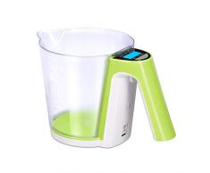 Relaxdays Balance Ã©lectronique, Cuisine, Verre Doseur, GraduÃ©, 2 en 1, Digitale, NumÃ©rique, Tare, max. 2 kg, vert/blanc