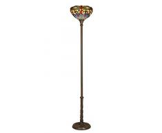 World Art TW60476 Lampes Style Tiffany Lampadaire libellule, 181 x33x33 Cm