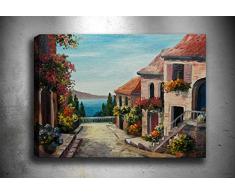 Bonamaison Peinture sur toile, multicolore, 30 x 40 cm - Conçu et fabriqué en Turquie