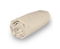 Soleil docre Camille Drap Housse, Coton, Ecru, 180 x 200 cm