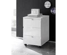 Stella Trading Armoire Ã roulettes Blanc Brillant