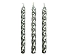 PME CA020 Lot de 10 Bougies, Plastique, Argent, 0,5 x 0,5 x 6,2 cm