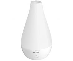 CONCEPT électroménager ZV1000 Humidificateur Perfect Air, lumière, dimensions compactes, portatif, ultrasons, surface couverte 15 m², 12 W, réservoir 0,7 l, capacité de diffusion 80 ml/h, 40 ml/h, autonomie 10 heures