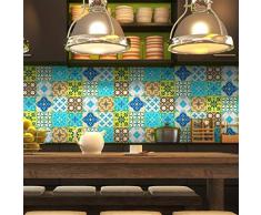 Ambiance-Live col-tiles-ROS-A870_15x15cm Stickers carrelages, Vinyle, Ibiza, 15 x 15 cm