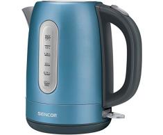 SENCOR SWK 1772BL Bouilloire en acier inoxydable avec filtre amovible, interrupteur marche/arrêt avec rétro-éclairage, 1,7 L, bleu foncé métallisé