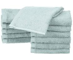 AmazonBasics Lot de 12 petites serviettes en coton, Bleu glace