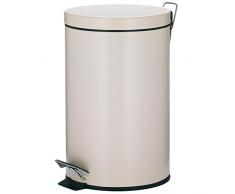 kela 10932 Poubelle Ã pÃ©dale Joshua 12l en mÃ©tal Beige 25 x 25 x 39 cm