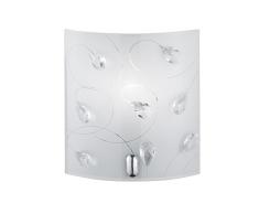 Trio Leuchten 202400106 Applique murale en verre transparent et blanc brillant Applique murale Nickel mat, chromÃ©.