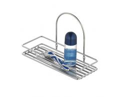 axentia Ãtagère de Douche Murale Escala, Ãtagère pour Salle de Bains en Fer Chromé, Ãtagère de Douche avec Crochet Pratique, env. 25 x 15 x 10,5 cm, Argenté