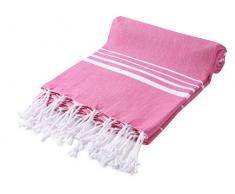 Cacala - Paradise SÃ©rie - Serviettes de Bain Turque, Coton, Pinky, 95 x 175 x 0.5 cm