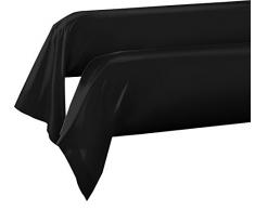 HOME LINGE PASSION Classique Lot de 2 taies de traversin | 57 Fils | 100% Coton, Noir, 85x185 cm