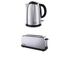 Russell Hobbs Set Petit Déjeuner Bouilloire et Grille Pain Toaster 1 Fente XL Victory - 23930-70 et 23510-56