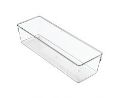 InterDesign Linus boite tiroir pour armoire ou coiffeuse, boite de rangement plastique de 30,5 cm x 10,2 cm x 7,6 cm, transparent