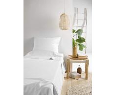 De Witte Lietaer Olivia Parure de lit qualitÃ© Satin Coton peignÃ©, Blanc/White, 180x280 cm + 1 taie