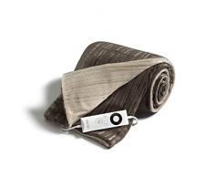 Imetec Intellisense Plaid chauffant double, couverture chauffante avec technologie Intellisense, en douce microfibre bicolore réversible, lavable en machine, 180 x 140 cm