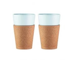 Bodum 11582-109 Porcelaine Bandeau Liège, 0,3 L, Céramique, Liège, Blanc, 8,7 cm, Lot de 2
