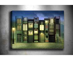 Bonamaison Peinture sur toile, multicolore, 40 x 60 cm - Conçu et fabriqué en Turquie