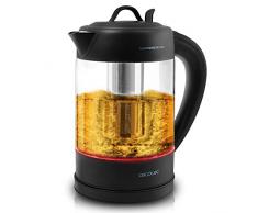 Cecotec Bouilloire Ãlectrique ThermoSense 390 Clear. 1.7 L, Verre Borosilicate, Sans BPA, Base 360º, Filtre Anticalcaire, Sélecteur de Température, Triple Système de Sécurité, 2200 W.