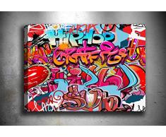 Bonamaison Peinture sur toile, multicolore, 70 x 100 cm - ConÃ§u et fabriquÃ© en Turquie