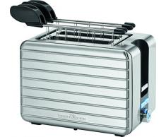 PROFI COOK PC-TAZ 1110 - Grille pain compact - 2 tranches - Avec grilles pour sandwich - Fentes larges 40 mm - 3 fonctiones - Arrêt automatique - 1050 Watts - Couleur Argent