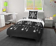 Soleil docre Apache Parure housse de couette, Coton, Gris, 140x200 cm