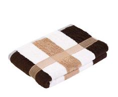 GÃ¶zze Drap de douche, 100% coton, 70 x 140 cm, New York, Rayures, Marron/ Blanc / Moka, 555-9600-5